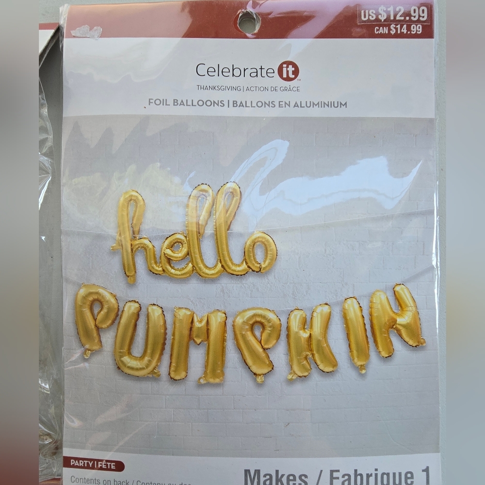 Celebrate It Gold Foil Balloons - Hello Pumpkin